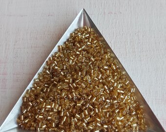 Bulk 4mm Transparent Gold Seed Beads - 110 Grams (~1600pcs), 6/0 Glass Beads For Jewelry Making - View #3