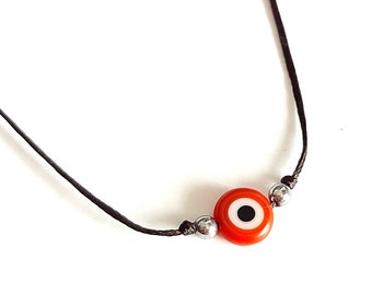 Evil Eye Necklace, Protection Necklace, Red Evil Eye Jewelry, Nazar Necklace,  Courage Energy, Talisman Necklace, Hematite Necklace