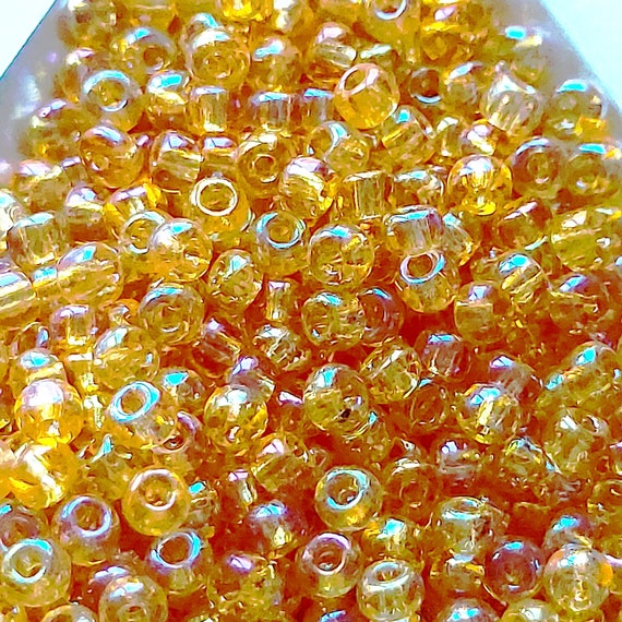 4mm Seed Beads 40g ,AB Orange Transparent Seed Beads, DIY Jewelry