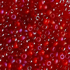 Red Mix Glass Seed Beads: 3mm DIY Jewelry Making (40g)