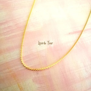 Gold Serpentine Chain Necklace: Minimalist Stainless Steel Thin Necklace