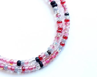 Pink Seed Bead Choker Necklace, Cheap Gift for Her