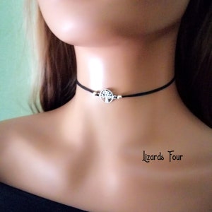 Black Choker, Tree of Life choker necklace, Gift for her, Black Choker, Cheap Gift, Cheap Jewelry, Layered Choker Necklace image 2