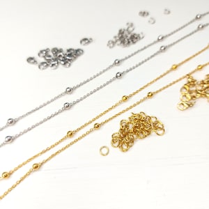 Chain Anklet Choker Necklace Bracelet  Ball Chain Satellite Stainless Steel Gold Silver For Woman