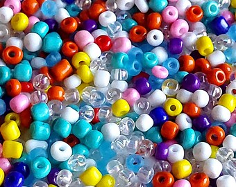 4mm Mix Seed Beads 40g , Rainbow Glass Seed Beads Mix Color Rocailles, DIY jewelry making, Craft Supplies