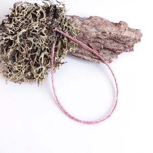 Pink Glass Seed Bead Choker: Dainty Beaded Necklace