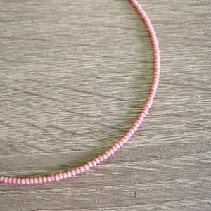 pink necklace,	pink choker,	choker necklace	,seed bead choker,	dainty choker,	bead necklace,	delicate necklace,	beaded choker,	gift for her,	birthday gift,	small bead necklace,	minimalist necklace,