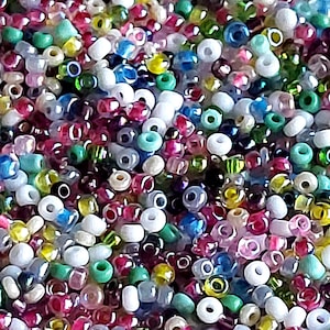 Mixed Color Glass Seed Beads: 2mm-3mm DIY Jewelry Making (40g)