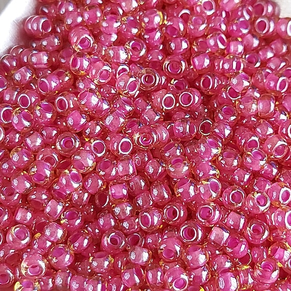 3mm Seed Beads 40g Clear Pink Lined Seed Beads Glass Seed | Etsy