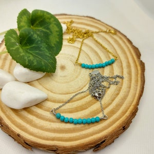 Turquoise Necklace l Sagittarius Stone Necklace | December Crystal | Purification Serenity Gemstone Necklace | 11th Anniversary Stone