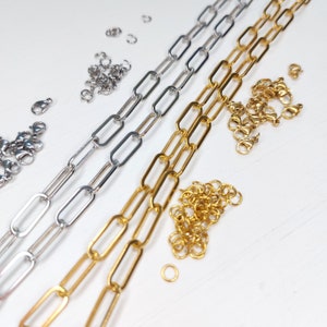 Oval Papperclip Chain Anklet Choker Necklace Bracelet  Gourmet Stainless Steel Gold Silver For Woman