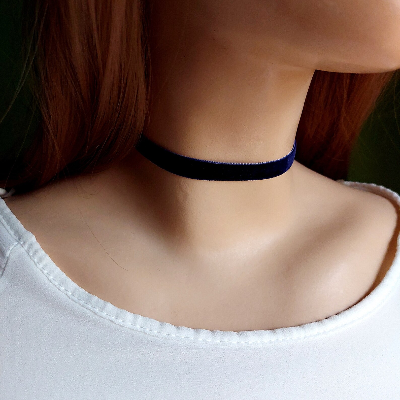 Blue Velvet Choker Necklace Faux Velvet Necklace Cheap Gift - Etsy