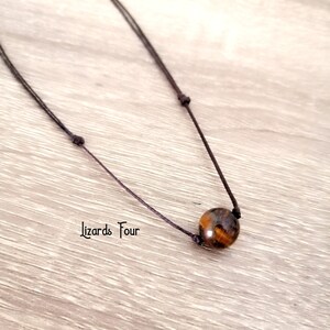 Tiger Eye Choker, Gift for her, Gift for him, Gemstone, Dainty Necklace, Boho Choker, Waterproof Necklace, Adjustable Choker