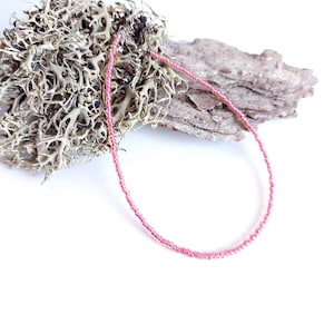 Pink Glass Seed Bead Choker: Dainty Beaded Necklace