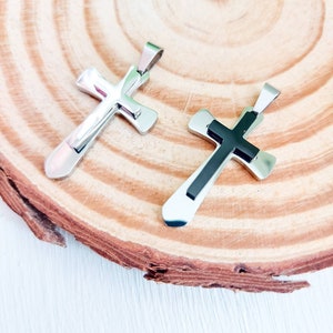 Silver High Quality 316L Stainless Steel Cross Pendant, Hypoallergenic, Gift for him, Gift for Her