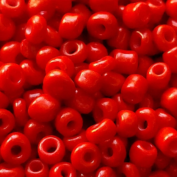 4mm Seed Beads 40g , Red Seed Beads, Glass Seed Beads Red Color