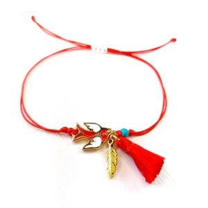 Greek Martaki March Spring Bracelet, Red String Bracelet
