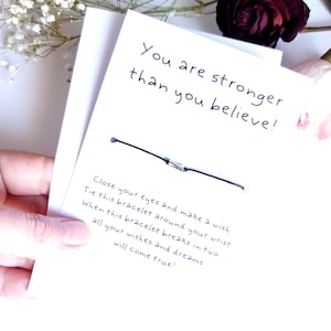 You Are Stronger than You Believe, Motivation Bracelet, Friendship Wish Bracelet, WB73