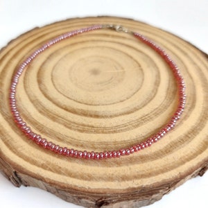 Dainty Red necklace, Red Boho Necklace, Gift for her, boho chic necklace, bohemian dainty necklace