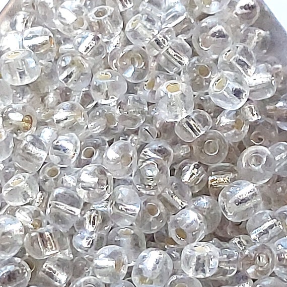 4mm Seed Beads 40g , Clear Silverlined Seed Beads, DIY Jewelry