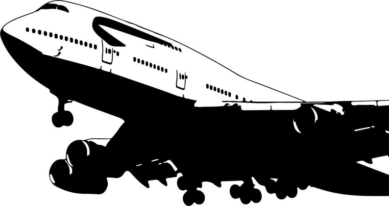 747 Plane Svg Boeing aeroplane svg jumbo jet Silhouette Etsy