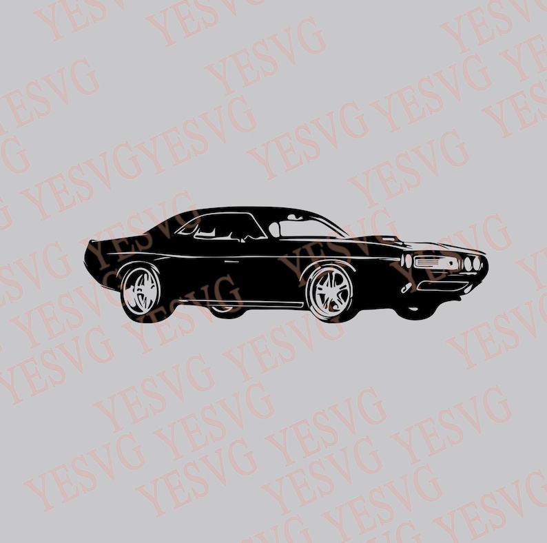 Dodge Challenger SVG Muscle Car Vector Ony Car Clipart Clip - Etsy
