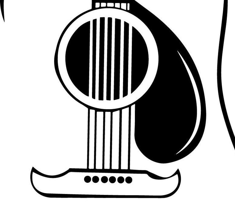 Acoustic guitar SVG Steel Guitar clipart cut files for | Etsy