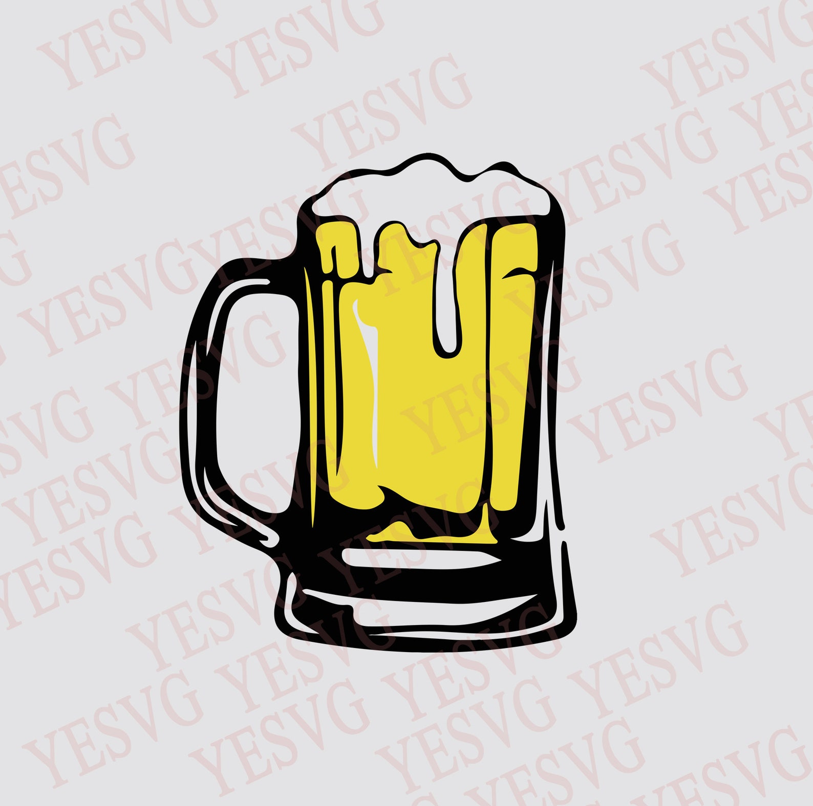 Colored Beer Stein SVG Lager Vector Foaming Pilsner Glass Etsy