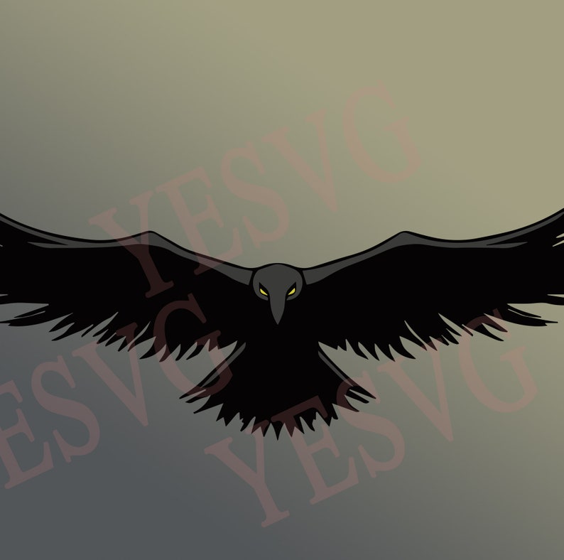 Download Flying Raven SVG file Crow svg Bird clipart Raven SVG | Etsy