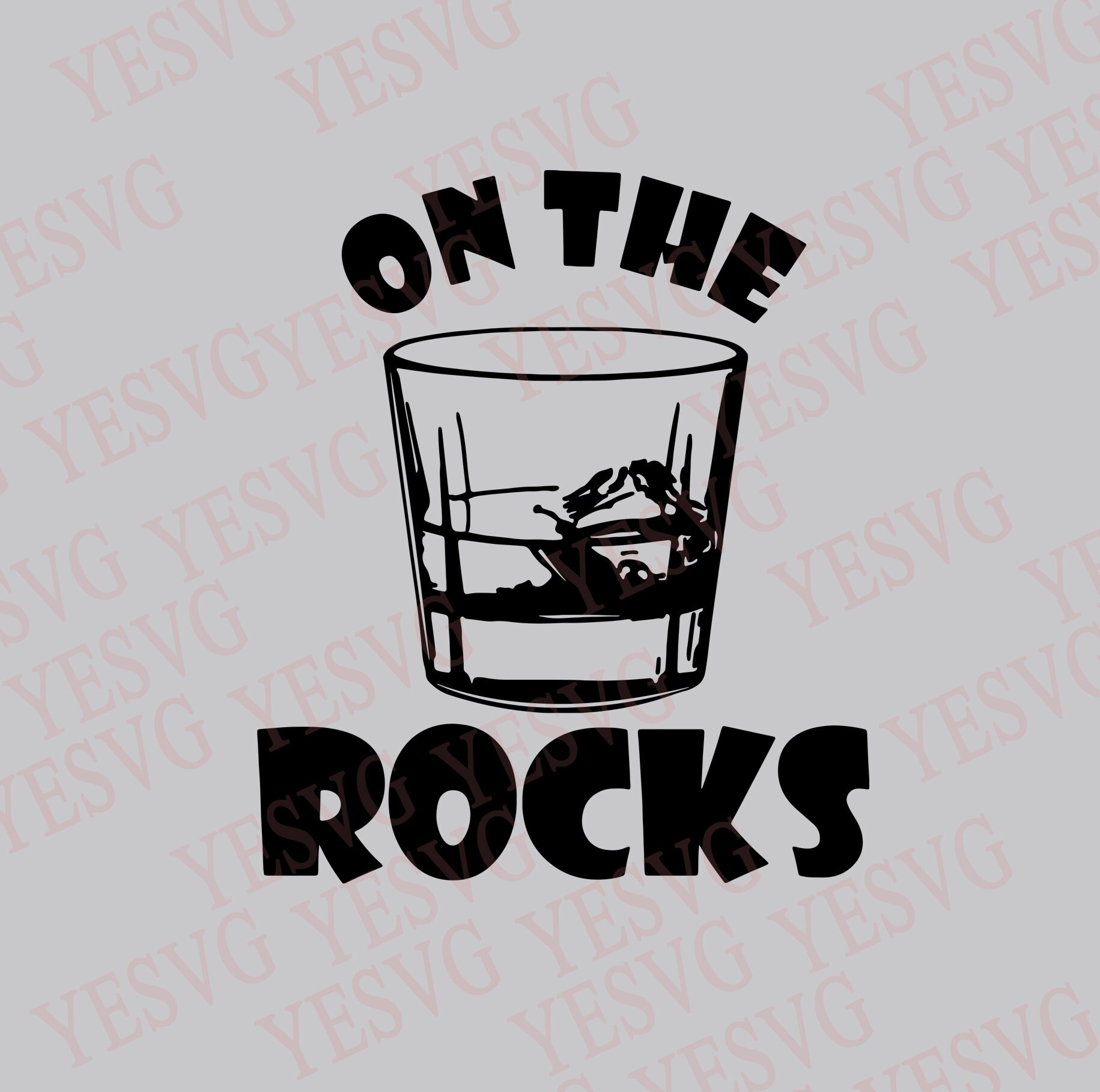 On the Rocks Svg, Whiskey With Ice, Scotch, Glass, Vodka Vector, Ice
