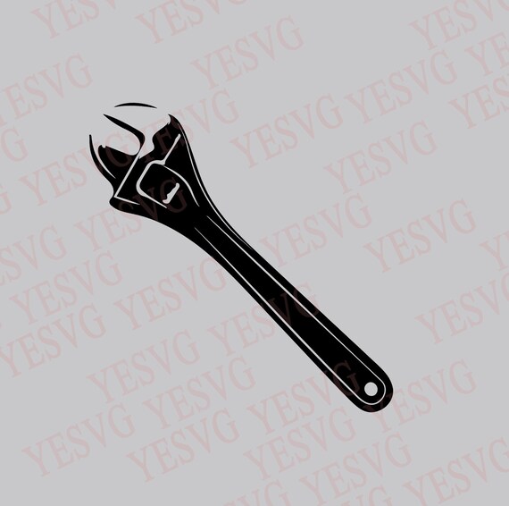 Buy Wrench Svg Adjustable Spanner Vector Monkey Wrench Graphic