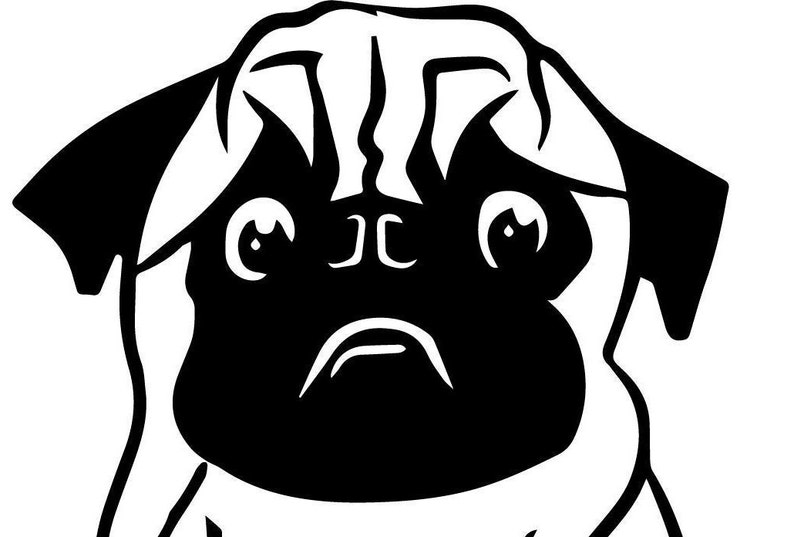 Download Pug dog SVG file Cute pug clipart Funny cartoon pug dog ...