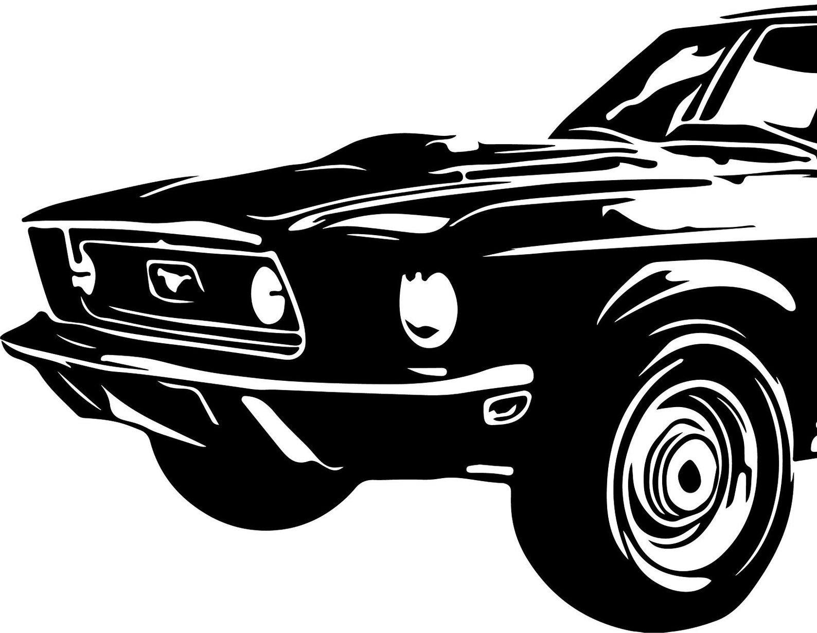 Ford Mustang Outline SVG