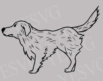 Golden retriever dog SVG file, Dogs svg, Cute funny dog clipart, Cuttable vector graphic, Digital download, Cricut cut file, Png, Eps, Dxf