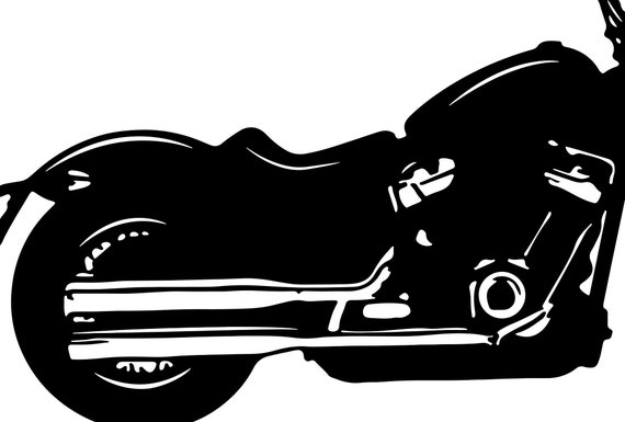Classic Vintage Motorcycle - Vector Stencil, Silhouette, Vector