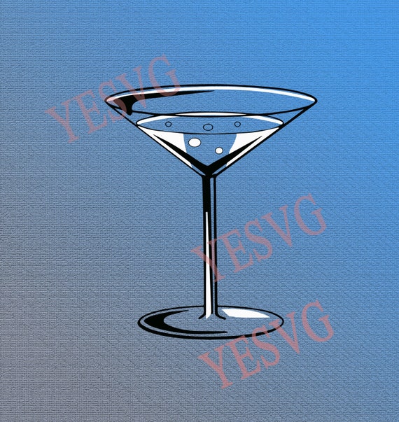 Martini Glas Svg Cocktail Glas Clipart Geschnittene Datei Etsy