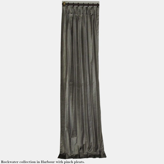Natural Fiber Velvet Curtains Rockwater Collection Drapery Etsy
