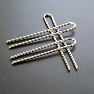 Handmade Argentium Sterling Silver Hair Fork: Long Hair Bun Pin