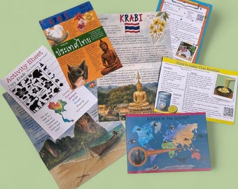 Digital Download Travel Adventure Letter and Activity Pack for Children - Krabi Educational Printable