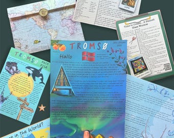 Digital Download Travel Adventure Letter and Activity Pack for Children - Tromso  (Educational Printable)