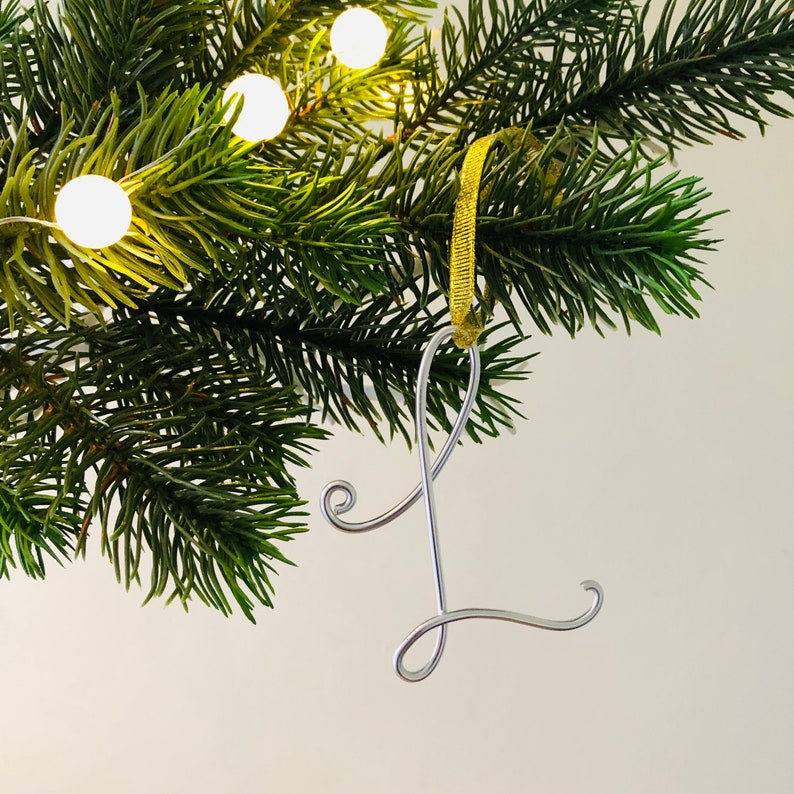 Initial Christmas Tree Decoration, personalised keepsake image 4