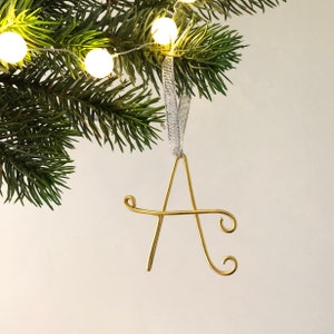 Initial Christmas Tree Decoration, personalised keepsake image 1