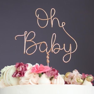 Oh Baby cake topper, handmade, wire, baby shower, celebration image 3