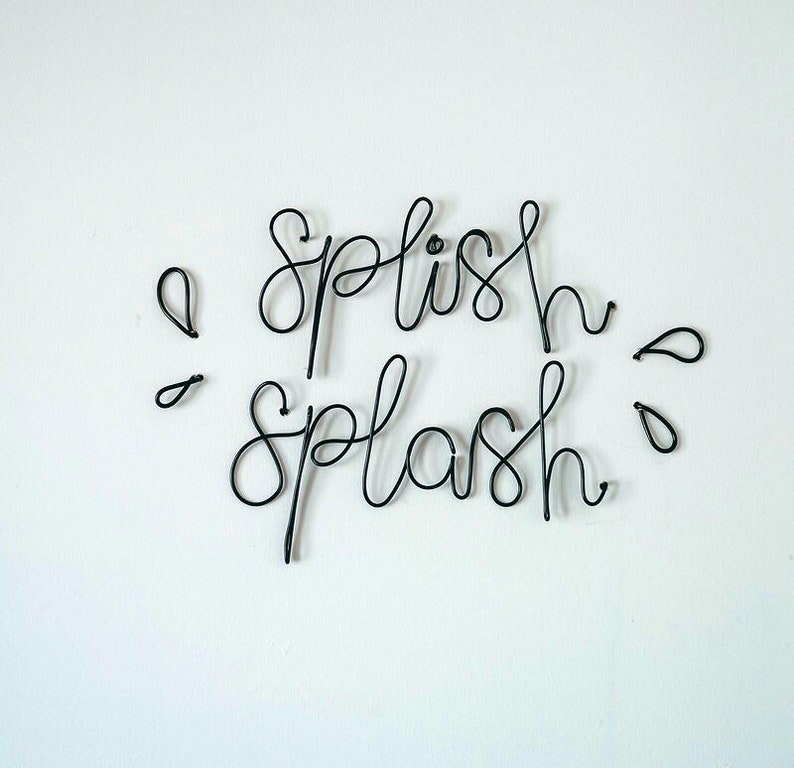 Wire Splish Splash sign handmade wire words names Etsy