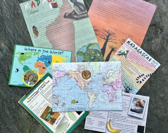 Digital Download Travel Adventure Letter and Activity Pack for Children - Madagascar Educational Printable
