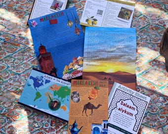 Digital Download Travel Adventure Letter and Activity Pack for Children - Marrakesh Educational Printable