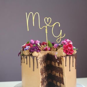 Topper de pastel de iniciales - Personalizado
