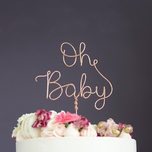 Oh Baby cake topper, handmade, wire, baby shower, celebration image 1