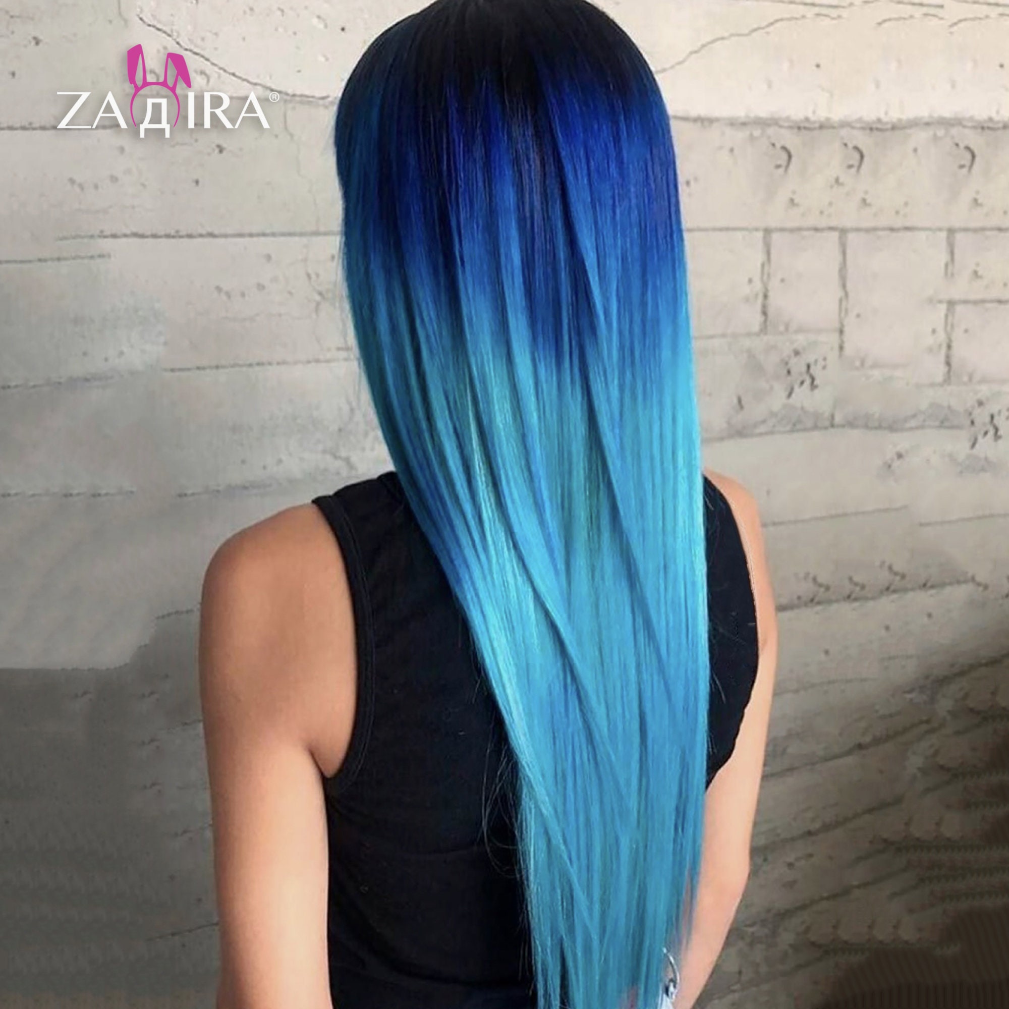 Pastel Blue Full Lace Front Cosplay Wigs For White Women Wig Etsy