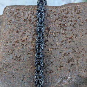 Cadena de billetera bizantina de acero inoxidable negro